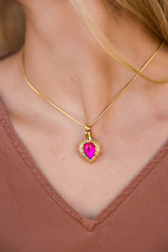Golden Angel Wings Heart Cremation Urn Necklace With Gemstone