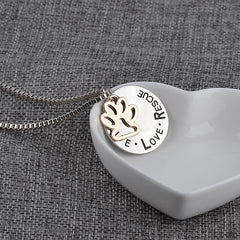 Round Dog Paw Tag Short Necklace