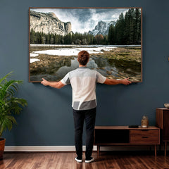 Yosemite Valley Mountain Wall Art Canvas Print, Granite