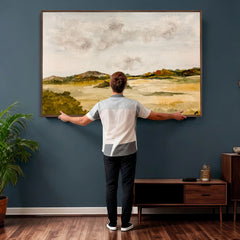 Watercolor Abstract Countryside Wall Art Canvas Print,