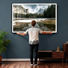 Yosemite Valley Mountain Wall Art Canvas Print, Granite