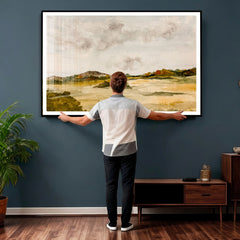 Watercolor Abstract Countryside Wall Art Canvas Print,