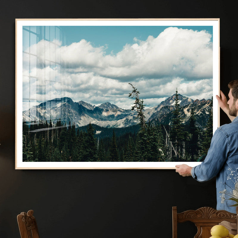 Mountain Forest Wall Art Canvas Print, Alpine Pine Tree