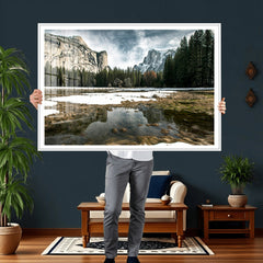 Yosemite Valley Mountain Wall Art Canvas Print, Granite