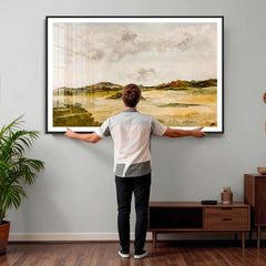 Watercolor Abstract Countryside Wall Art Canvas Print,