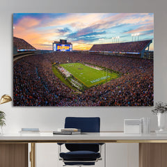 Auburn Stadium Sunset Wall Art Canvas Print, Jordan Hare