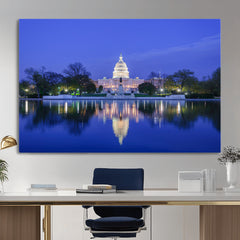 Washington White House Skyline Wall Art Canvas Print –