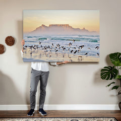 Seagulls Over Ocean Wall Art Canvas Print – Coastal Beach