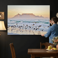 Seagulls Over Ocean Wall Art Canvas Print – Coastal Beach