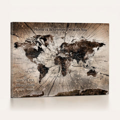 Personalized World Map Wall Art Canvas Print – Customizable
