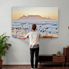 Seagulls Over Ocean Wall Art Canvas Print – Coastal Beach