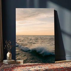 Ocean Wave Wall Art Canvas Print, Calm Coastal Nature