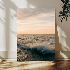 Ocean Wave Wall Art Canvas Print, Calm Coastal Nature