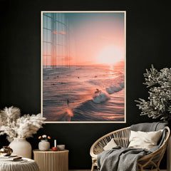 Sunset Ocean Wall Art Canvas Print