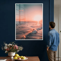 Sunset Ocean Wall Art Canvas Print