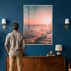 Sunset Ocean Wall Art Canvas Print