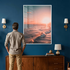 Sunset Ocean Wall Art Canvas Print