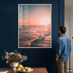 Sunset Ocean Wall Art Canvas Print