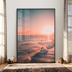 Sunset Ocean Wall Art Canvas Print