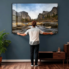 Yosemite Valley Mountain Landscape Wall Art Canvas Print,