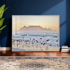 Seagulls Over Ocean Wall Art Canvas Print – Coastal Beach