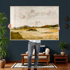 Watercolor Abstract Countryside Wall Art Canvas Print,