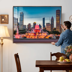 Chicago Wall Art Canvas Print - Chicago City Downtown Night