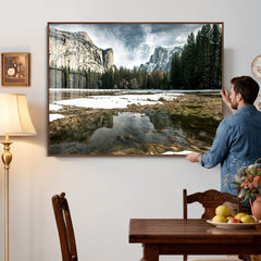 Yosemite Valley Mountain Wall Art Canvas Print, Granite