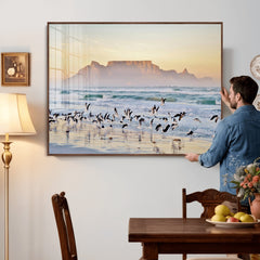 Seagulls Over Ocean Wall Art Canvas Print – Coastal Beach