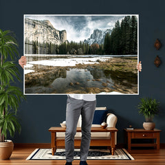 Yosemite Valley Mountain Wall Art Canvas Print, Granite