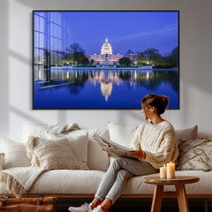 Washington White House Skyline Wall Art Canvas Print –
