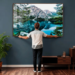 Alpine Mountain Lake Wall Art Canvas Print – Turquoise