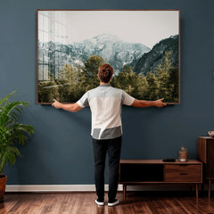 Mountain Forest Wall Art Canvas Print, Alpine Landscape