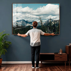 Mountain Forest Wall Art Canvas Print, Alpine Pine Tree