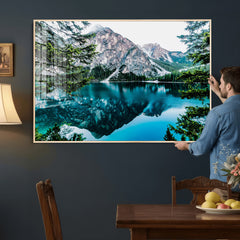 Alpine Mountain Lake Wall Art Canvas Print – Turquoise