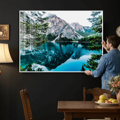 Alpine Mountain Lake Wall Art Canvas Print – Turquoise