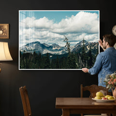 Mountain Forest Wall Art Canvas Print, Alpine Pine Tree