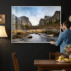 Yosemite Valley Mountain Landscape Wall Art Canvas Print,