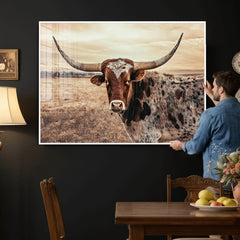 Texas Longhorn Wall Art Canvas Print – Western Cattle Ranch