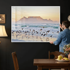 Seagulls Over Ocean Wall Art Canvas Print – Coastal Beach