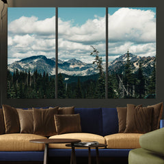 Mountain Forest Wall Art Canvas Print, Alpine Pine Tree