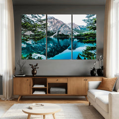Alpine Mountain Lake Wall Art Canvas Print – Turquoise