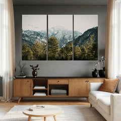 Mountain Forest Wall Art Canvas Print, Alpine Landscape