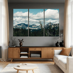 Mountain Forest Wall Art Canvas Print, Alpine Pine Tree