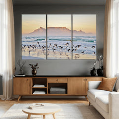 Seagulls Over Ocean Wall Art Canvas Print – Coastal Beach