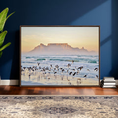 Seagulls Over Ocean Wall Art Canvas Print – Coastal Beach