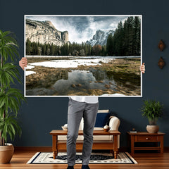 Yosemite Valley Mountain Wall Art Canvas Print, Granite