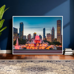Chicago Wall Art Canvas Print - Chicago City Downtown Night