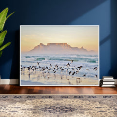 Seagulls Over Ocean Wall Art Canvas Print – Coastal Beach