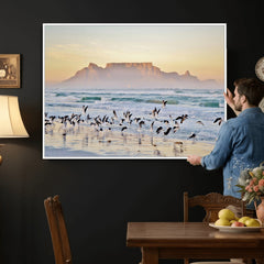 Seagulls Over Ocean Wall Art Canvas Print – Coastal Beach